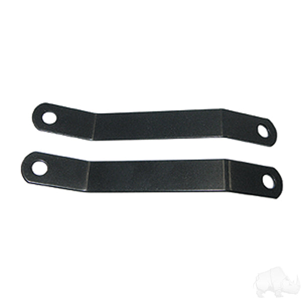 Redhawk 5-panel mirror bracket for Club Car DS 82+ golf carts, showing sturdy metal construction and mounting points.
