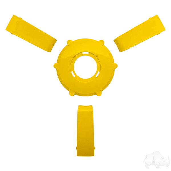 Redhawk Giazza steering wheel insert kit in vibrant yellow, designed for a stylish and personalized car interior upgrade.