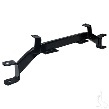 Redhawk front drop axle weldment for E-Z-Go Workhorse ST350 96+ golf cart, showing the sturdy metal construction and mounting points.