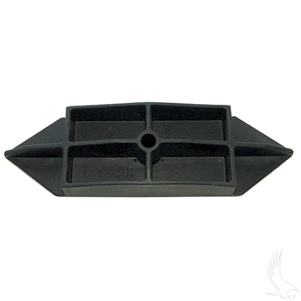 Redhawk Battery Plate for Club Car Precedent 04-08.5, durable black metal mounting plate for golf cart batteries.
