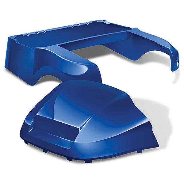 Redhawk DoubleTake Factory Body Kit in blue for Club Car Precedent 04+ golf carts, featuring durable molded plastic panels.