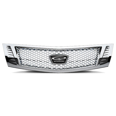 Redhawk DoubleTake Grille in Phoenix Diamond chrome for E-Z-Go RXV 08-22 and Yamaha Drive2 golf carts, with a stylish diamond pattern.