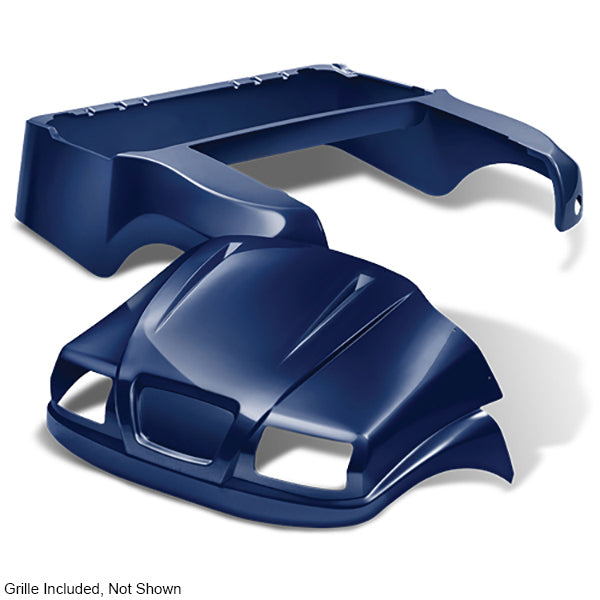 Redhawk DoubleTake Phantom body kit with grille for Club Car Precedent 04+ in navy, featuring sleek design and durable construction.