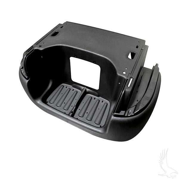 Redhawk rear black underbody for Club Car Tempo and Precedent 04+ golf carts, showing the sleek undercarriage detail.