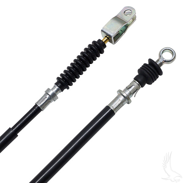 Redhawk 50-inch driver side brake cable for Yamaha Drive2 QuieTech 17+ golf cart, showing the cable's length and connection points.