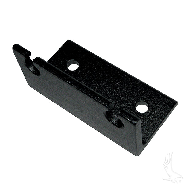 Redhawk brake cable extension bracket for lifted Club Car DS golf carts, shown mounted on the cart's brake system.