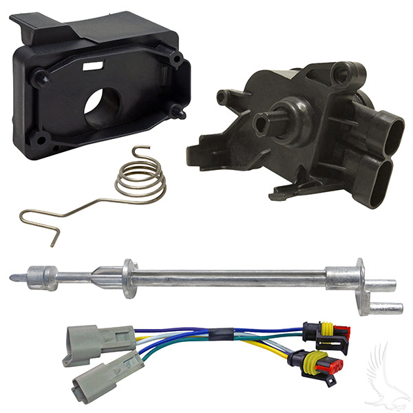 Redhawk MCOR Motor Controller Input Retro-Fit Kit for Club Car Electric 01+ installed in a vehicle, showing wiring and components.