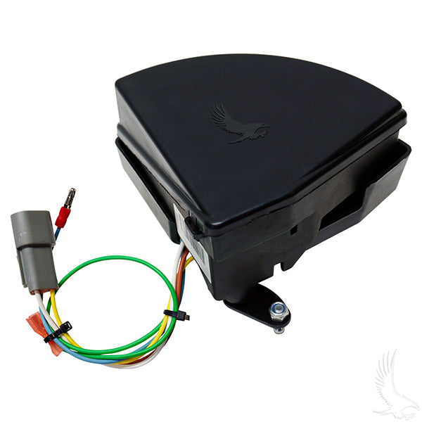 Redhawk multi-step potentiometer assembly for Club Car 48V electric golf carts, shown in a close-up of the component.