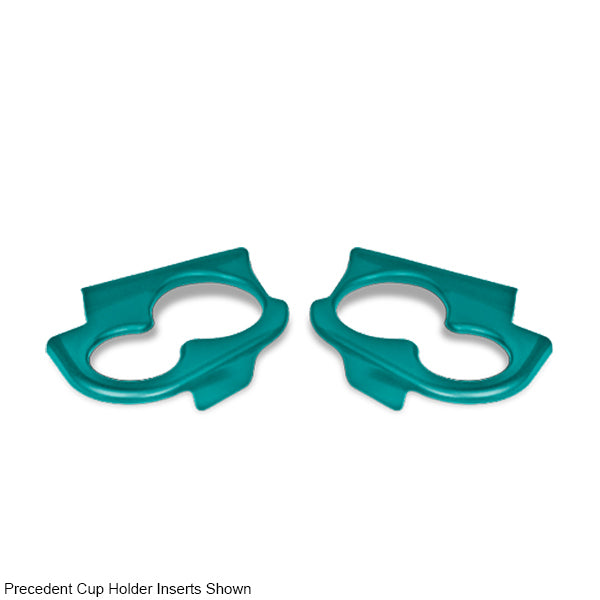 Redhawk DoubleTake Sentry Dash Cup Holder Trim Set in teal for E-Z-Go RXV 08+ golf carts, shown on dashboard.
