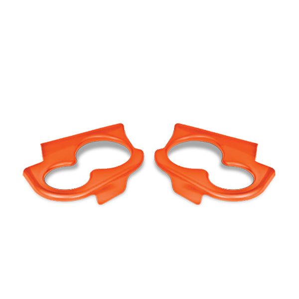 Redhawk DoubleTake Sentry dash cup holder trim set for Club Car Precedent 04+ in orange, includes two stylish trim pieces.