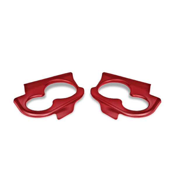 Redhawk DoubleTake Sentry dash cup holder trim set for Club Car Precedent 04+ in ruby, showing stylish interior accessory details.