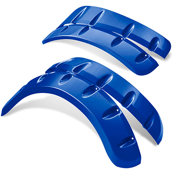 Blue Redhawk DoubleTake Fender Flare Set for Phoenix Body and Club Car Precedent 04+ with wide, durable fender extensions.