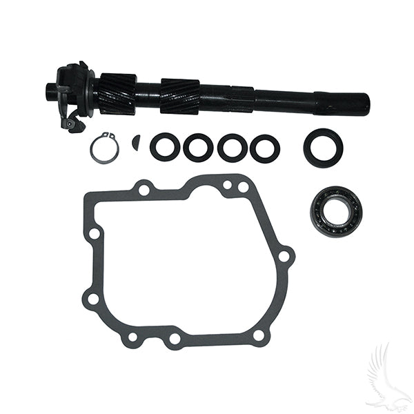 Redhawk input shaft for Yamaha G14-G22 rear end, showing the metal gear component with detailed machining and gear teeth.