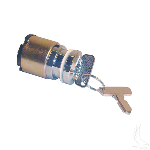 Redhawk key switch for Club Car electric golf carts 1981-1995, showing the black plastic switch and wiring connections.