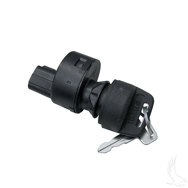 Redhawk Yamaha Drive2 key switch with non-standard key for Drive 05+ and G22 golf carts, showing the key and switch components.