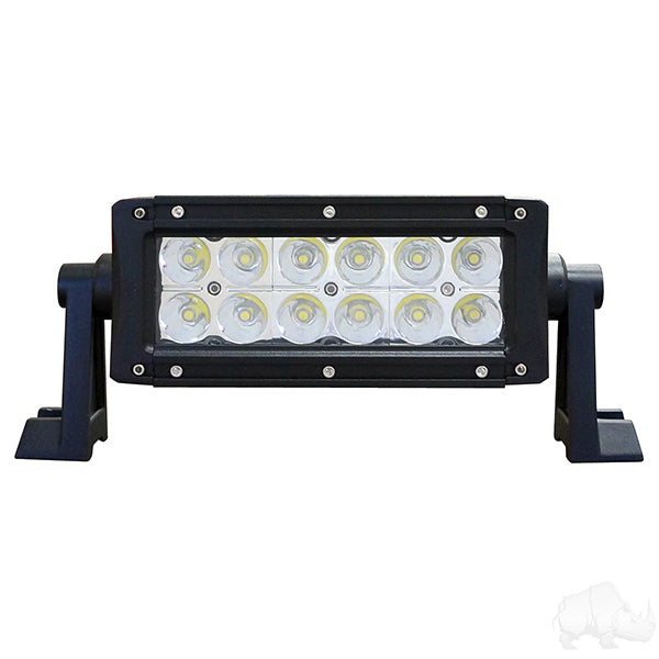 Redhawk 7.5-inch LED utility light bar with combo flood and spot beams, 12-24V, 36W, 2340 lumens for off-road and work use.