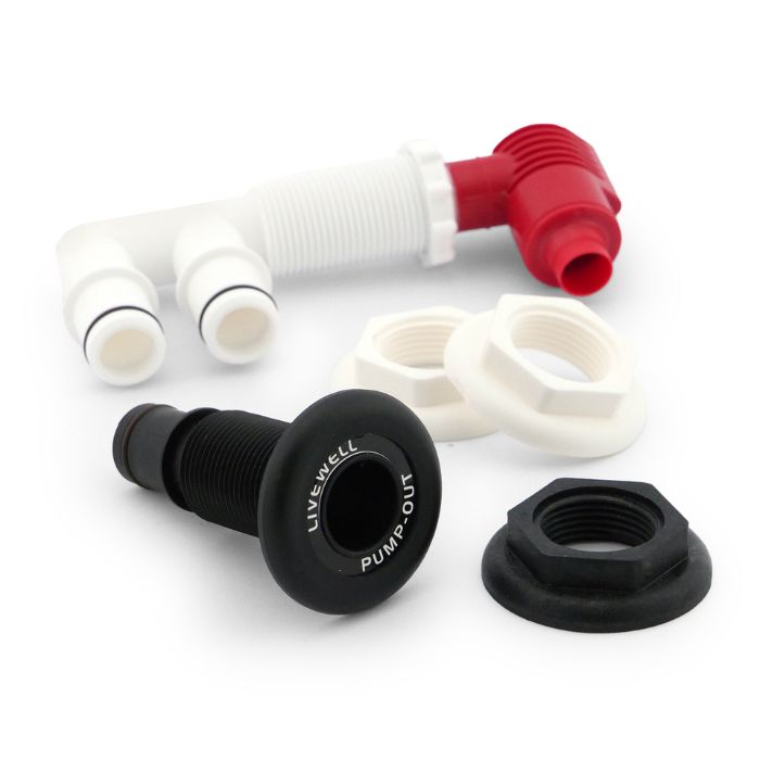 Flow-Rite Pump-Out and Aerator Combo Kit Qwik-Lok with pump, tubing, and fittings for marine or RV water systems.