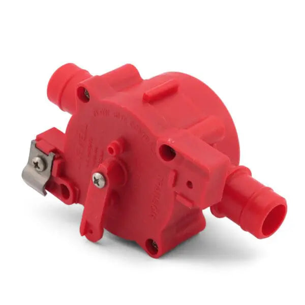 Flow-Rite MV-01-FN01 Marine Control Valve Red Arm System 1 Barbed Connections