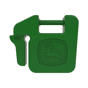 JOHN DEERE R66949: Suitcase Weight, 42 lb. (19 kg) - top view of the green suitcase weight highlighting the John Deere emblem and sturdy construction for agricultural use.
