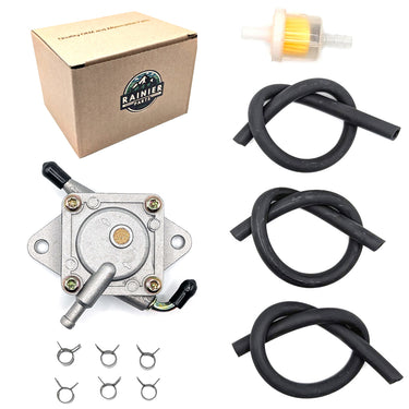 Fuel Pump Kit w/Hoses, Clamps & Fuel Filter Fits Club Car DS & Precedent Gas Golf Carts (1984-Up) FE290 FE350 | Fits Kawasaki Mule 500 520 550 | Replaces OEM 1014523, 1014524,102003201 - RPFP-02