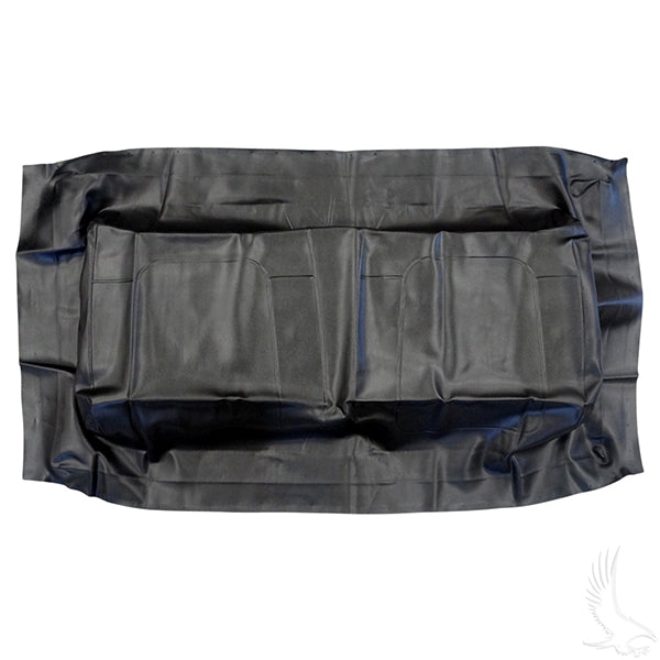 Black Yamaha Drive2 seat bottom cover by Redhawk, showing the textured fabric and fit for the vehicle seat.
