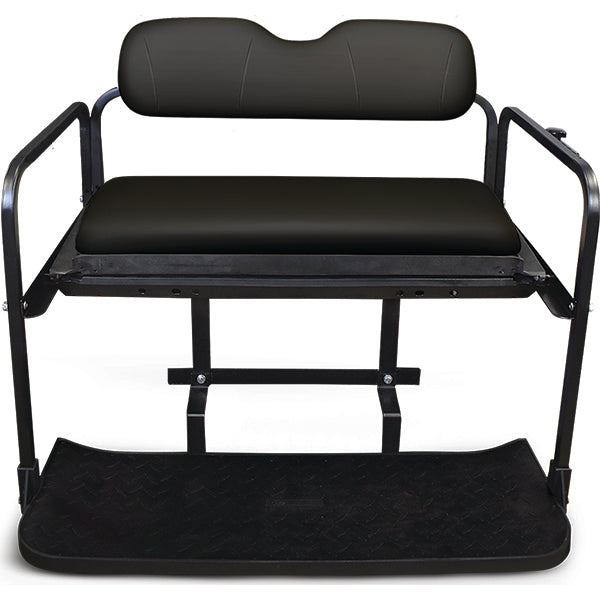 Redhawk Rhino Seat Kit SEAT-111BLK for EZGO TXT golf cart, black seat with durable upholstery and installation hardware.