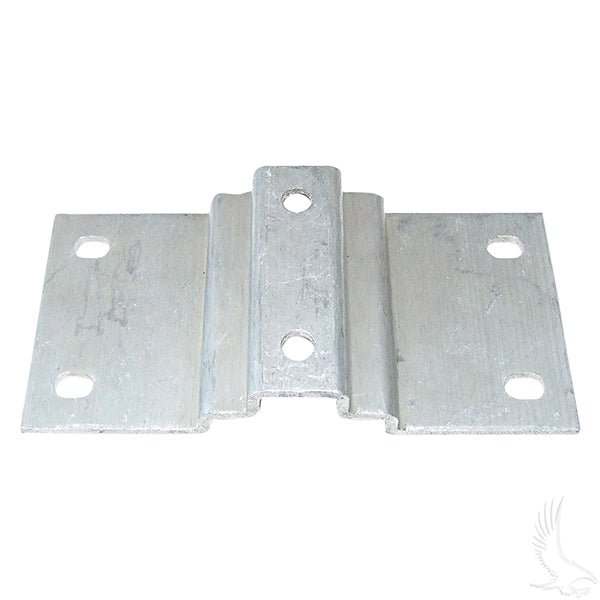 Redhawk seat back mount bracket for Club Car DS golf carts, model 79-99, shown installed on the rear of the vehicle.