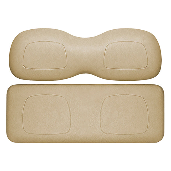 Redhawk DoubleTake Classic rear cushion set in beige for Club Car Precedent 04+ golf cart, shown on the seat.