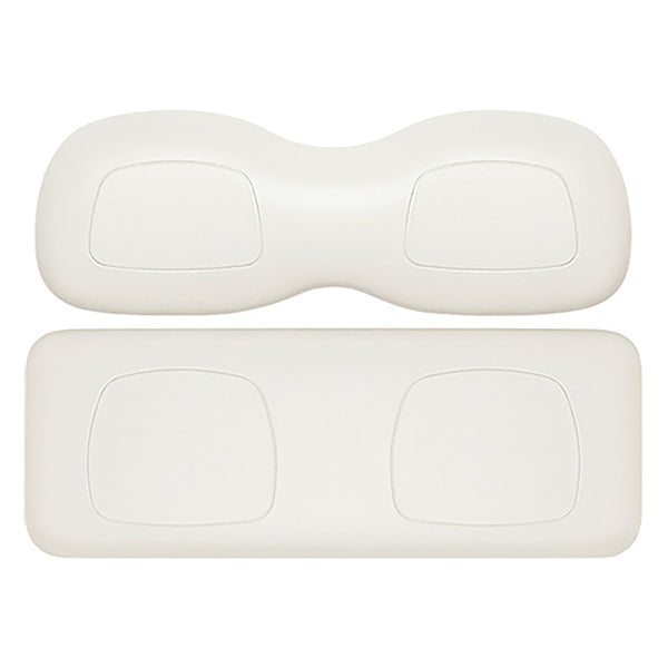 Redhawk DoubleTake Classic rear cushion set in soft white for Club Car Precedent 04+ golf carts, featuring plush padding and durable upholstery.