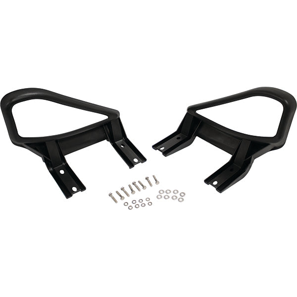 Redhawk DoubleTake Hip Restraints Set for E-Z-GO TXT driver and passenger seats, featuring secure black harness straps.
