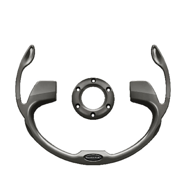 DoubleTake Pilot steering wheel inserts in graphite by Redhawk, universal fit, shown on a vehicle steering wheel.