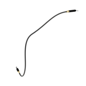 John Deere AM136944 park brake cable for lawn equipment, showing the replacement part with attached connectors and cable length.