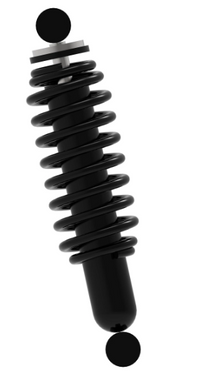 John Deere AM136986 shock absorber for lawn tractors, high-performance replacement part with metal and rubber components.