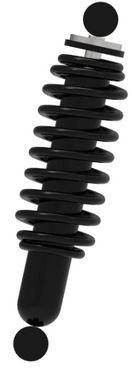 John Deere AM136986 shock absorber, high-performance replacement part with metal coil spring and durable construction.