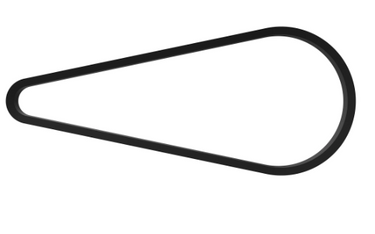 John Deere M174026 V-belt for lawn equipment, showing a durable rubber V-belt with grooves for optimal performance and fit.