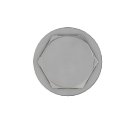 Pack of 10 John Deere M10 x 45 hexagonal head flanged screws, durable metal fasteners for machinery and equipment.