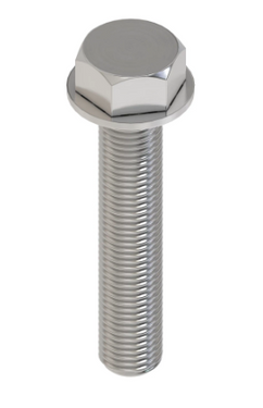 Pack of 10 John Deere M10 x 45 hexagonal head flanged screws, durable metal fasteners for machinery assembly.