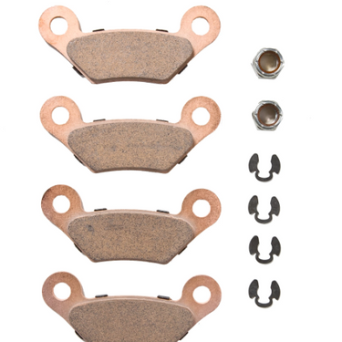 John Deere AM141182 brake pad showing high-quality replacement part with metal backing and friction surface for tractor or equipment.
