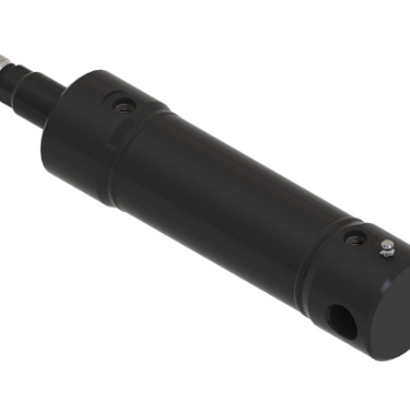John Deere hydraulic cylinder AUC19776, 50 x 25 inches, featuring a durable metal body and piston rod for heavy-duty machinery.
