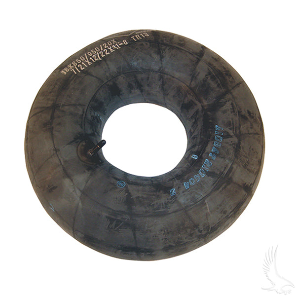 Redhawk 18x8.5/9.5x8 tire tube, durable rubber with valve stem for off-road or ATV applications.