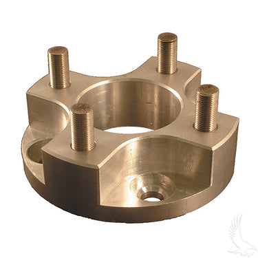 Redhawk 1.5-inch wheel spacer hub with stainless steel bolts, showing the spacer installed on a vehicle wheel assembly.