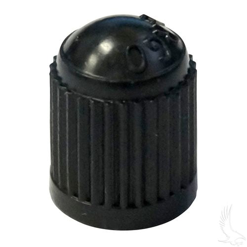 Redhawk valve stem caps in red, designed for vehicle tires, featuring a premium long-lasting seal, shown in the image.