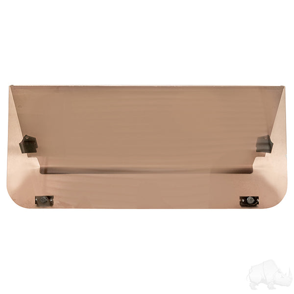 Redhawk tinted impact-modified 2-piece windshield for Yamaha G22 golf cart, showcasing its clear, durable design.