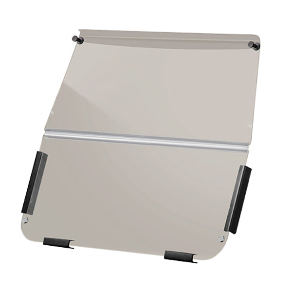 Redhawk DoubleTake acrylic windshield with magnetic catch on factory body for Club Car DS, tinted, new style 00+ golf cart.