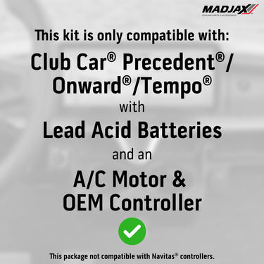 MadJax® Kinect™ Display Screen Kit for Club Car Precedent/Tempo/Onward w/ Lead Acid Battery & OEM AC Controller, 25-339