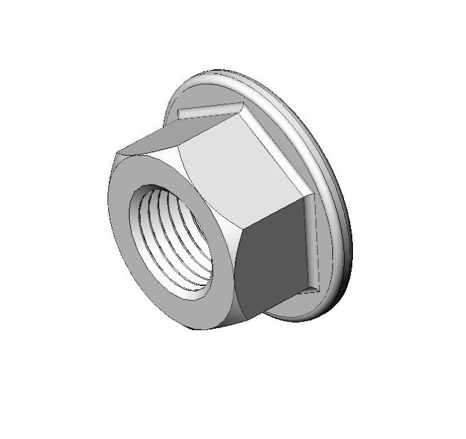 Aerway Grade G plated half-inch NF flange Stover nut for industrial machinery and heavy-duty equipment.