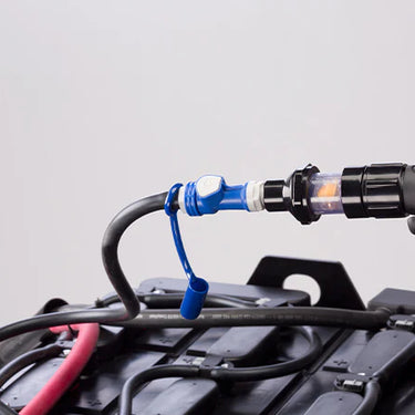 Battery Watering Technologies DF72 direct fill link for effortless battery maintenance in a professional battery setup.