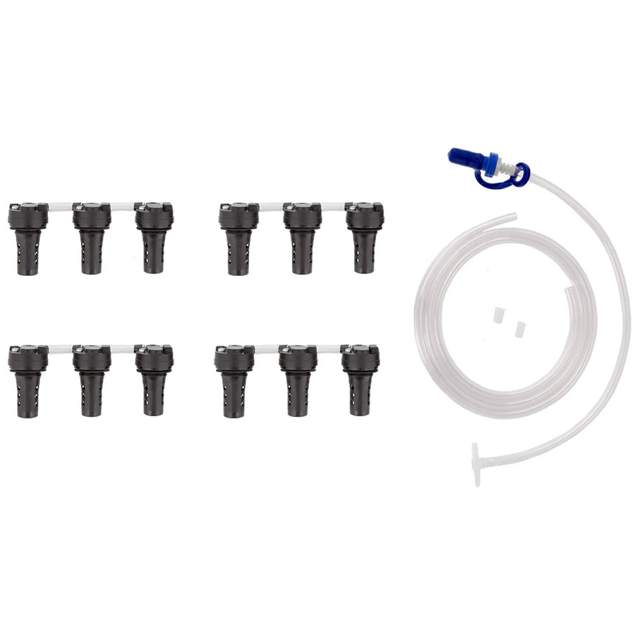 Battery Watering Technologies K1200B 12-cell kit for 6-volt US batteries, including Crown, Trojan, and Deka batteries for maintenance.