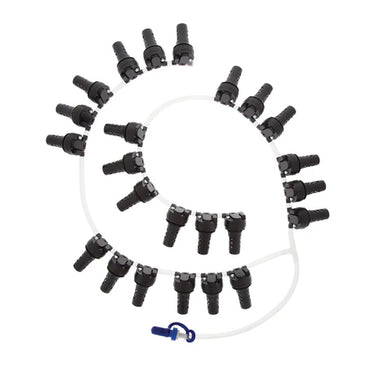 Battery Watering Technologies GEZ-KIT24CBCTB clip-in watering system for EZ-GO TXT 24-cell golf cart batteries, with hoses and connectors visible.