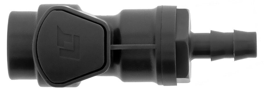 Battery Watering Technologies 09GRF6 female grey connector for 1/4 inch or 6mm connections, secure fit for battery watering systems.